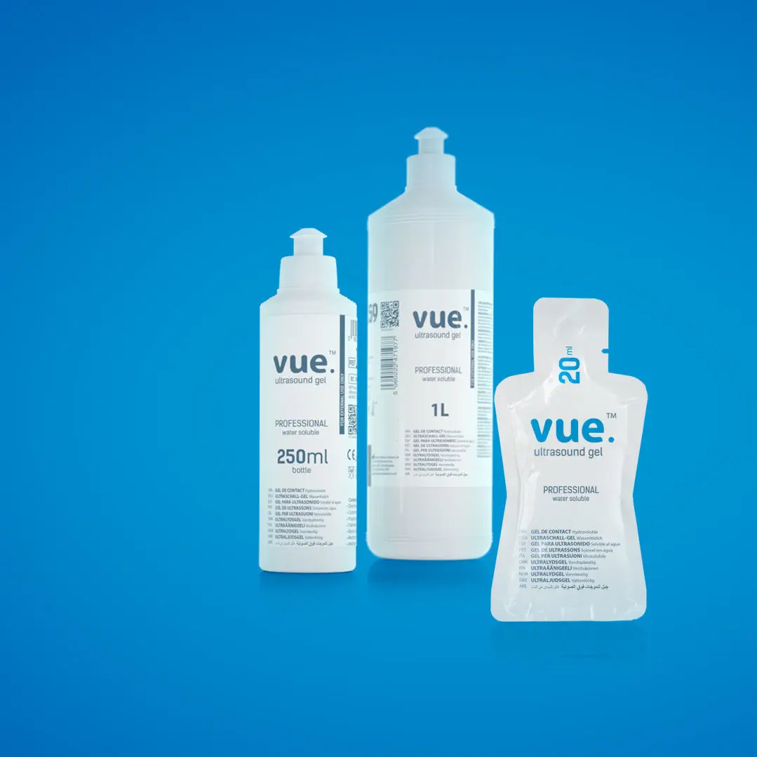4578135-19403590 Gel - Vue Ultrasound Gel - 20 ml sachets - PE Bottles 250ml - 1Lt - Image 1