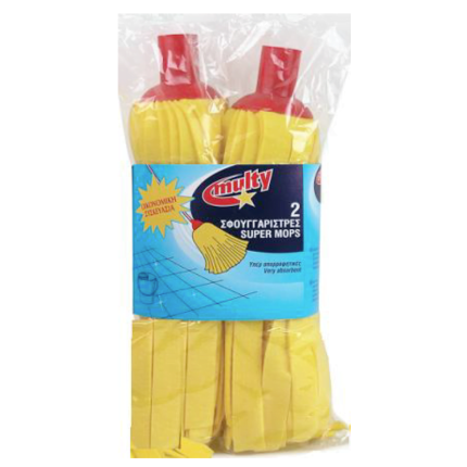 ΜULTY  SOFT  YELLOW  MOP  FLOOR  Pack in 2 pieces.