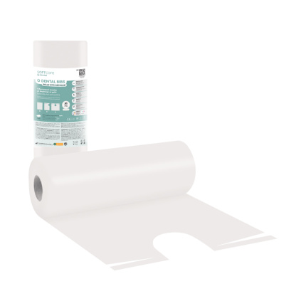 Examination Dental Bibs on a Roll with neckline 53 x 60cm light White (80pcs)